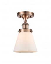  916-1C-AC-G61-LED - Cone - 1 Light - 6 inch - Antique Copper - Semi-Flush Mount