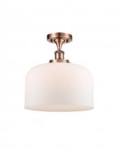  916-1C-AC-G71-L-LED - Bell - 1 Light - 12 inch - Antique Copper - Semi-Flush Mount