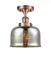  916-1C-AC-G78-LED - Bell - 1 Light - 8 inch - Antique Copper - Semi-Flush Mount