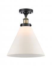  916-1C-BAB-G41-L-LED - Cone - 1 Light - 12 inch - Black Antique Brass - Semi-Flush Mount