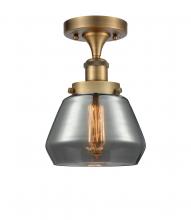  916-1C-BB-G173 - Fulton - 1 Light - 6 inch - Brushed Brass - Semi-Flush Mount