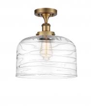  916-1C-BB-G713-L-LED - Bell - 1 Light - 12 inch - Brushed Brass - Semi-Flush Mount