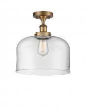  916-1C-BB-G72-L-LED - Bell - 1 Light - 12 inch - Brushed Brass - Semi-Flush Mount