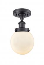  916-1C-BK-G201-6-LED - Beacon - 1 Light - 6 inch - Matte Black - Semi-Flush Mount