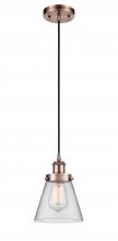  916-1P-AC-G62 - Cone - 1 Light - 6 inch - Antique Copper - Cord hung - Mini Pendant