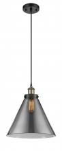  916-1P-BAB-G43-L - Cone - 1 Light - 12 inch - Black Antique Brass - Cord hung - Mini Pendant