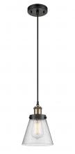 916-1P-BAB-G64 - Cone - 1 Light - 6 inch - Black Antique Brass - Cord hung - Mini Pendant