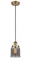  916-1P-BB-G53-LED - Bell - 1 Light - 5 inch - Brushed Brass - Cord hung - Mini Pendant