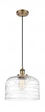  916-1P-BB-G713-L - Bell - 1 Light - 12 inch - Brushed Brass - Cord hung - Mini Pendant