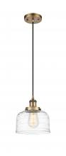  916-1P-BB-G713-LED - Bell - 1 Light - 8 inch - Brushed Brass - Cord hung - Mini Pendant