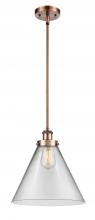  916-1S-AC-G42-L-LED - Cone - 1 Light - 12 inch - Antique Copper - Mini Pendant