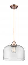  916-1S-AC-G72-L - Bell - 1 Light - 12 inch - Antique Copper - Mini Pendant