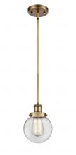  916-1S-BB-G202-6 - Beacon - 1 Light - 6 inch - Brushed Brass - Mini Pendant
