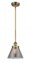  916-1S-BB-G43-LED - Cone - 1 Light - 8 inch - Brushed Brass - Mini Pendant