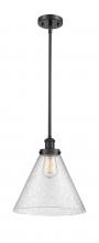  916-1S-BK-G44-L - Cone - 1 Light - 12 inch - Matte Black - Mini Pendant