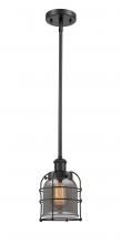 Innovations Lighting 916-1S-BK-G53-CE-LED - Bell Cage - 1 Light - 5 inch - Matte Black - Mini Pendant