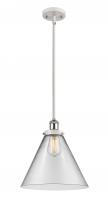  916-1S-WPC-G42-L - Cone - 1 Light - 12 inch - White Polished Chrome - Mini Pendant