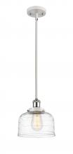  916-1S-WPC-G713 - Bell - 1 Light - 8 inch - White Polished Chrome - Mini Pendant