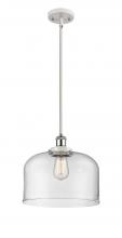  916-1S-WPC-G72-L - Bell - 1 Light - 12 inch - White Polished Chrome - Mini Pendant