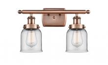  916-2W-AC-G52 - Bell - 2 Light - 16 inch - Antique Copper - Bath Vanity Light