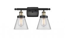  916-2W-BAB-G62 - Cone - 2 Light - 16 inch - Black Antique Brass - Bath Vanity Light