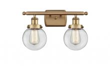  916-2W-BB-G202-6 - Beacon - 2 Light - 16 inch - Brushed Brass - Bath Vanity Light