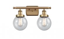  916-2W-BB-G204-6 - Beacon - 2 Light - 16 inch - Brushed Brass - Bath Vanity Light