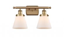  916-2W-BB-G61 - Cone - 2 Light - 16 inch - Brushed Brass - Bath Vanity Light