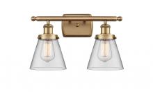  916-2W-BB-G62 - Cone - 2 Light - 16 inch - Brushed Brass - Bath Vanity Light