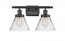  916-2W-BK-G42 - Cone - 2 Light - 18 inch - Matte Black - Bath Vanity Light