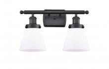  916-2W-BK-G61-LED - Cone - 2 Light - 16 inch - Matte Black - Bath Vanity Light