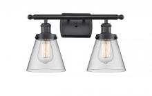  916-2W-BK-G62 - Cone - 2 Light - 16 inch - Matte Black - Bath Vanity Light