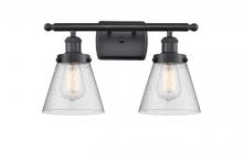  916-2W-BK-G64 - Cone - 2 Light - 16 inch - Matte Black - Bath Vanity Light