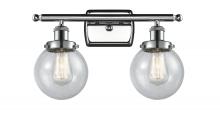  916-2W-PC-G204-6 - Beacon - 2 Light - 16 inch - Polished Chrome - Bath Vanity Light