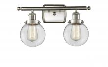  916-2W-SN-G202-6 - Beacon - 2 Light - 16 inch - Brushed Satin Nickel - Bath Vanity Light