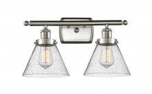  916-2W-SN-G44 - Cone - 2 Light - 18 inch - Brushed Satin Nickel - Bath Vanity Light