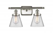  916-2W-SN-G62 - Cone - 2 Light - 16 inch - Brushed Satin Nickel - Bath Vanity Light