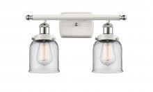  916-2W-WPC-G52 - Bell - 2 Light - 16 inch - White Polished Chrome - Bath Vanity Light