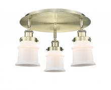  916-3C-AB-G181S - Canton - 3 Light - 17 inch - Antique Brass - Flush Mount