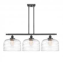  916-3I-BK-G713-L - Bell - 3 Light - 36 inch - Matte Black - Stem Hung - Island Light