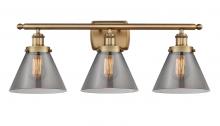 Innovations Lighting 916-3W-BB-G43-LED - Cone - 3 Light - 28 inch - Brushed Brass - Bath Vanity Light