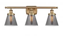 Innovations Lighting 916-3W-BB-G63-LED - Cone - 3 Light - 26 inch - Brushed Brass - Bath Vanity Light