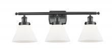  916-3W-BK-G41-LED - Cone - 3 Light - 28 inch - Matte Black - Bath Vanity Light