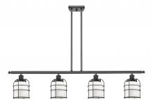  916-4I-BK-G51-CE-LED - Bell Cage - 4 Light - 48 inch - Matte Black - Stem Hung - Island Light