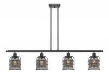  916-4I-BK-G53-CE - Bell Cage - 4 Light - 48 inch - Matte Black - Stem Hung - Island Light