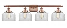  916-4W-AC-G72 - Bell - 4 Light - 38 inch - Antique Copper - Bath Vanity Light