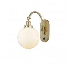 Innovations Lighting 918-1W-SG-G201-8-LED - Beacon - 1 Light - 8 inch - Satin Gold - Sconce