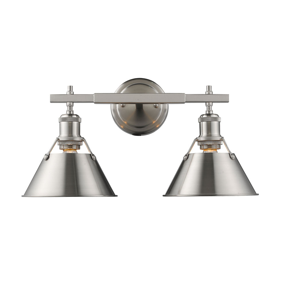 Orwell PW 2 Light Bath Vanity in Pewter with Pewter shades