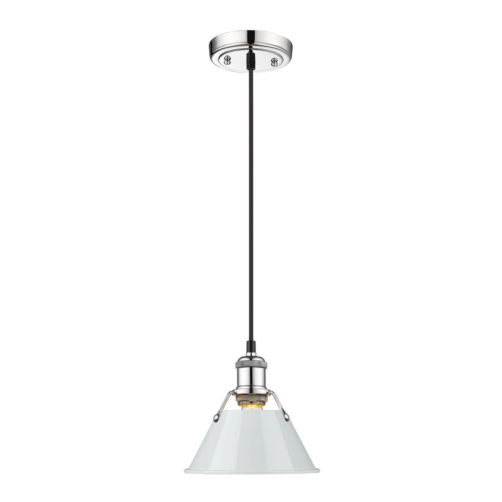 Orwell CH Small Pendant - 7 in Chrome with Dusky Blue shade