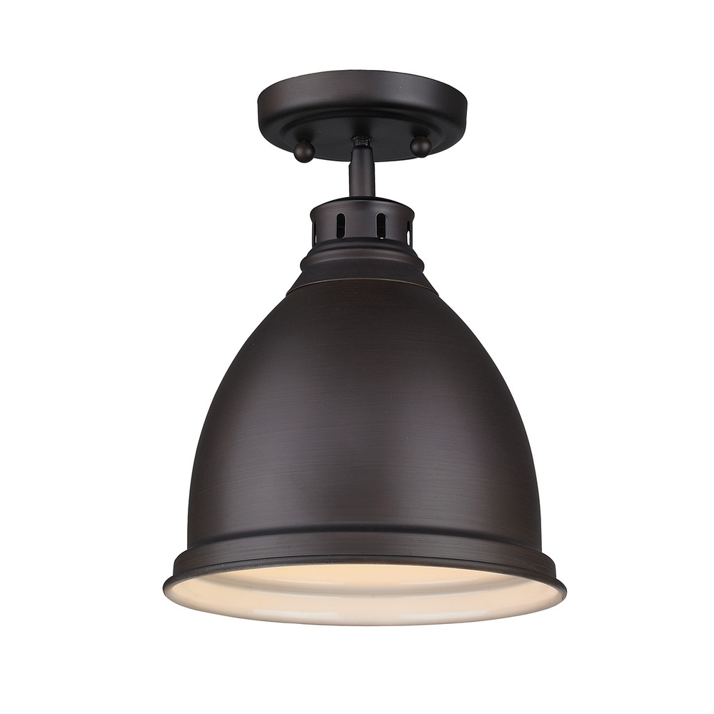 Duncan Flush Mount in Rubbed Bronze with a Rubbed Bronze Shade